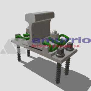 PUNTO FIJO COMPLETO 1/20 UIC60(SKL12) 4 AGUJEROS